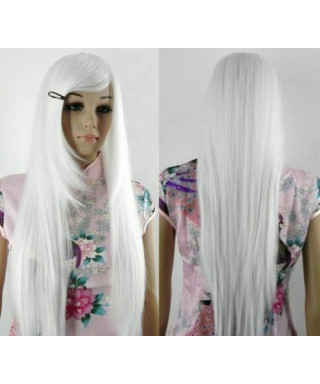 Parrucca bianca liscia